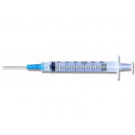 Syringe with Hypodermic Needle, 3 mL, 20g x 1