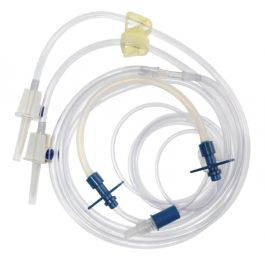 Bifurcated Pharmacy Transfer Tubing with Two Large Bore Spike Leads