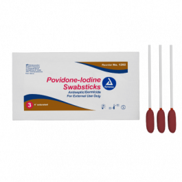 Povidone Iodine Swabsticks, 3 Swabsticks per Packet