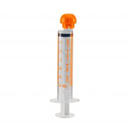 6mL Oral Syringe, Orange, Sterile