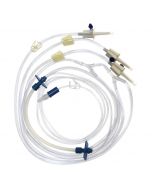 Trifurcated Pharmacy Transfer Tubing with Three Large Bore Spike Leads