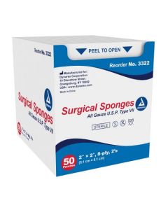 Gauze Sponge, Sterile, 8 Ply, 2" x 2"