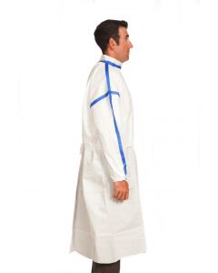 Cleanroom Gown Enhanced with Impervious Seams, Sterile, Regular