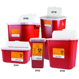 Sharps Container, 2Gal, Red, Stackable