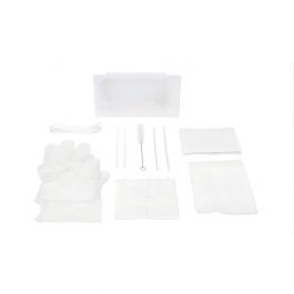 Tracheostomy Care Kit, One Compartment Tray with Vinyl Gloves