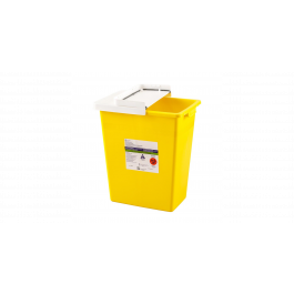 Monoject™ Sharps Safety Chemotherapy Waste Container, 12 Gallon with Hinged Lid