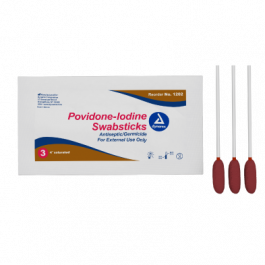 Povidone Iodine Swabsticks, 3 Swabsticks per Packet