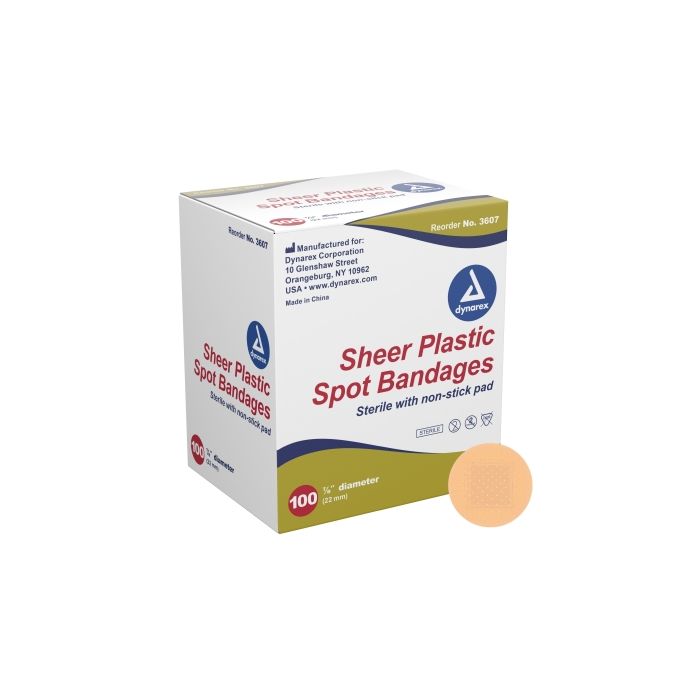 Adhesive Strips Sheer Plastic Spot Bandages Sterile Junior, Latex Free,  Size 3/8 Inches X 1.5 Inches - 100 Ea 